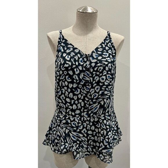 Cabi Purr Leopard Peplum Cami in Navy Size XS - Picture 1 of 4